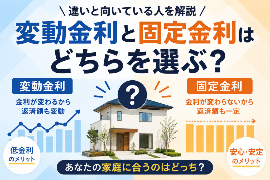 変動金利と固定金利はどちらを選ぶ？違いと向いている人を解説