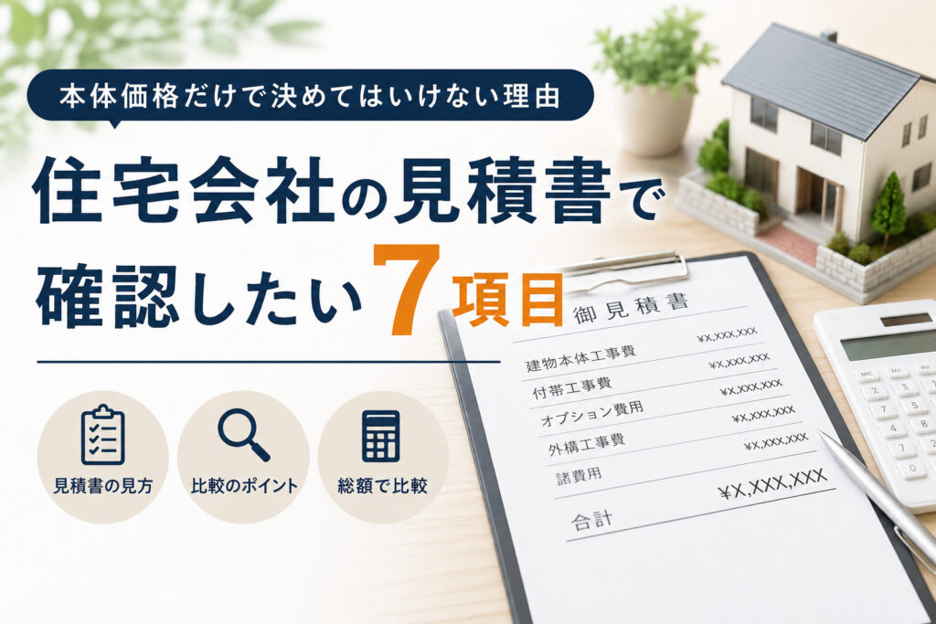 住宅会社の見積書で確認したい7項目｜本体価格だけで決めてはいけない理由