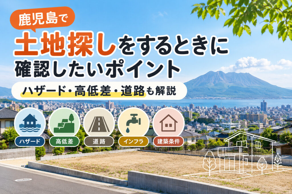 鹿児島で土地探しをするときに確認したいポイント｜ハザード・高低差・道路も解説